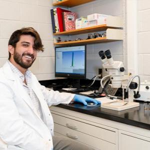 Dr Armando Anzellini in his bioarchaeology lab at Lehigh University