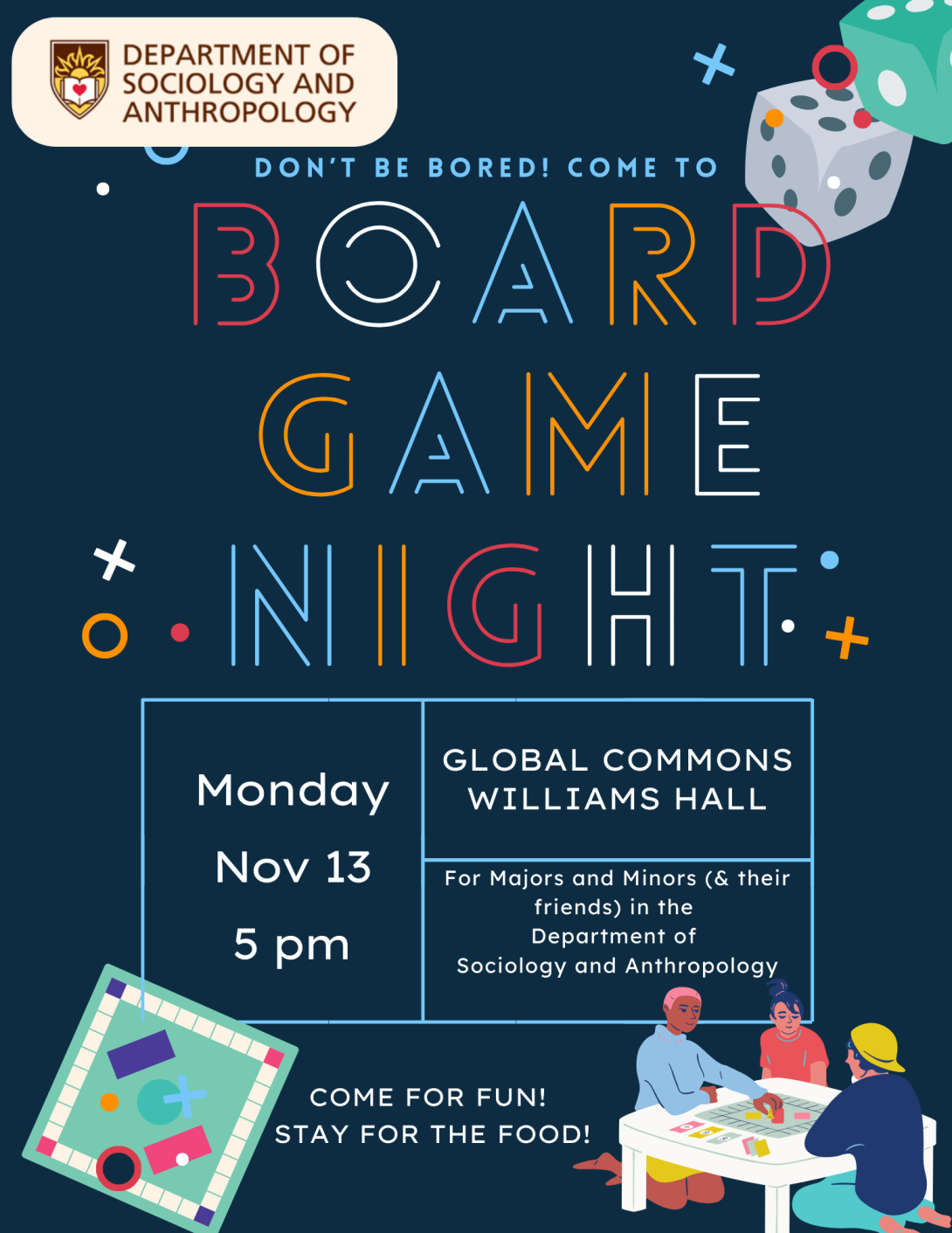 Board game night with Lehigh Sociology and Anthropology department